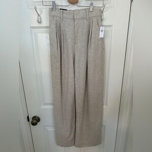 GAP 365 High Rise Linen Blend Light Tan Trousers